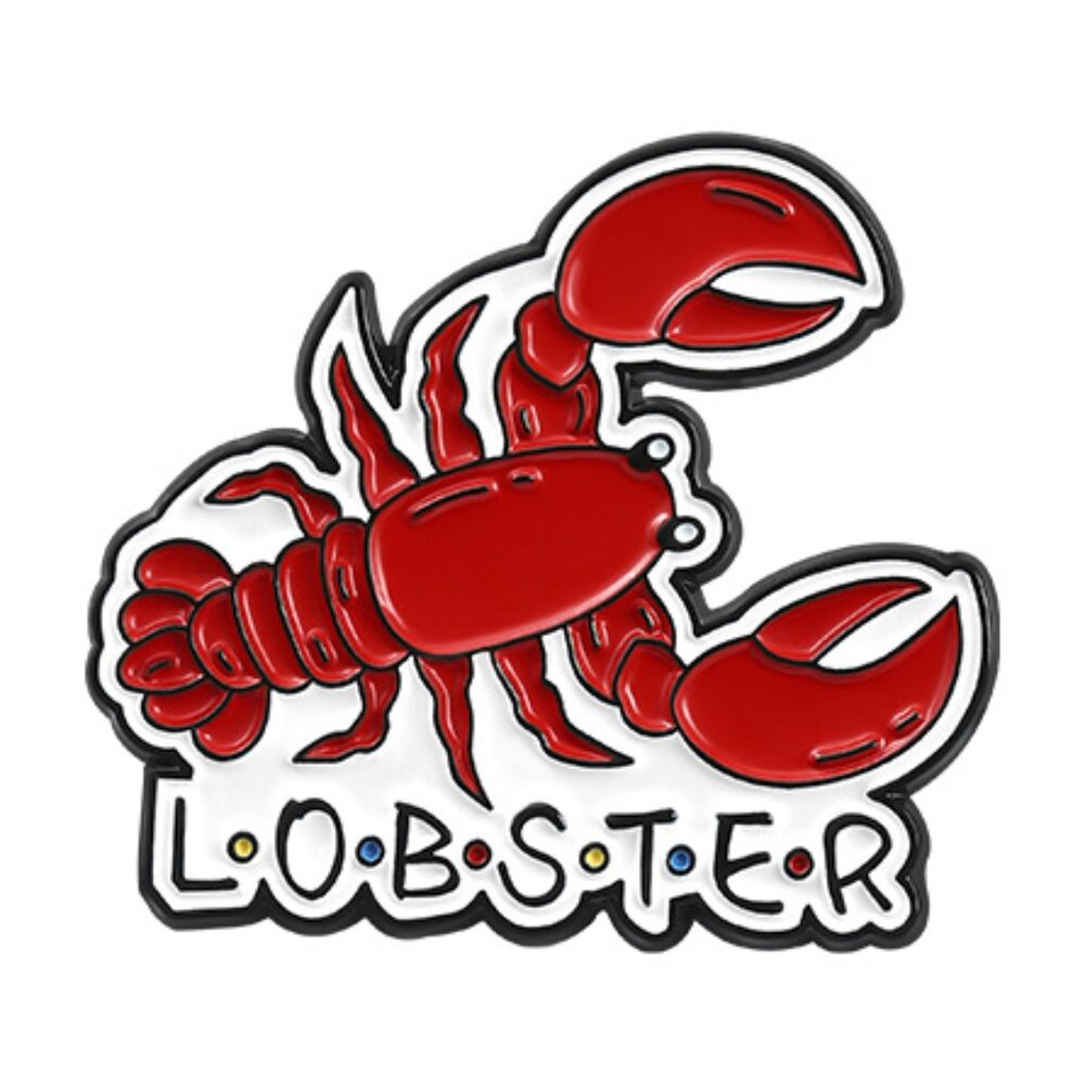 FRIENDS "HE'S HER LOBSTER" OIL DRIPPED ENAMEL PIN LAPEL PIN BROOCH NWT